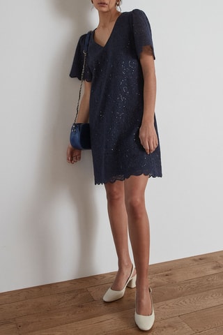$Robe en dentelle Gaia - Bleu