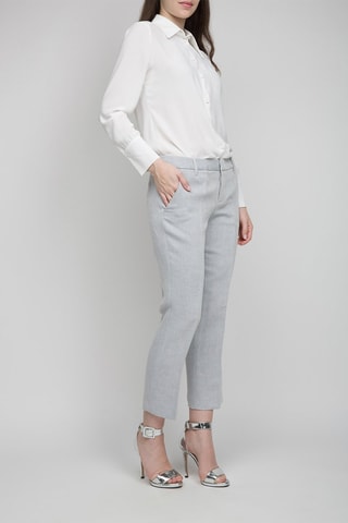 $Pantalon 7/8 en lin - Bleu