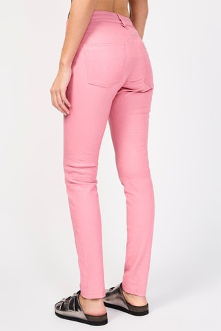 $Pantalon en cuir d’agneau taille haute - Rose