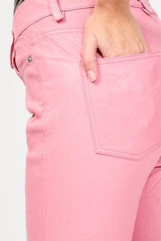 $Pantalon en cuir d’agneau taille haute - Rose