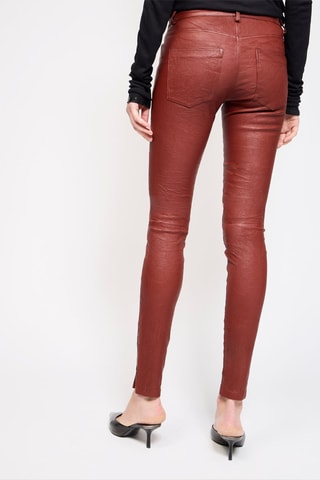 $Pantalon en cuir d’agneau - Bordeaux