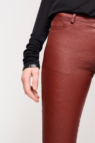 $Pantalon en cuir d’agneau - Bordeaux