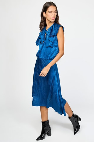 $Robe en soie - Indigo