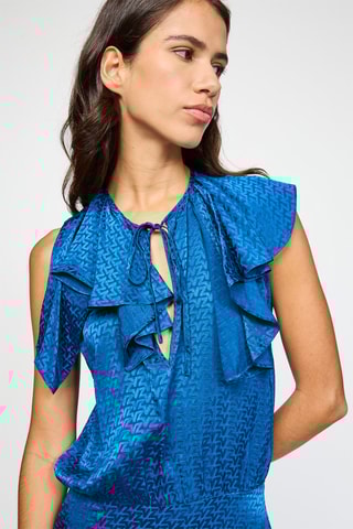 $Robe en soie - Indigo