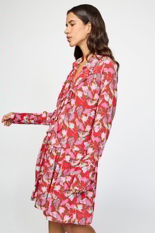 $Robe en soie - Rouge