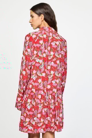 $Robe en soie - Rouge