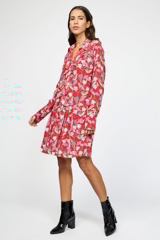 $Robe en soie - Rouge