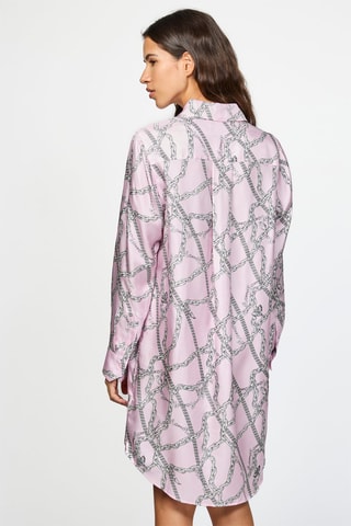 $Robe chemise en soie - Rose