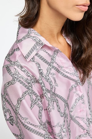 $Robe chemise en soie - Rose
