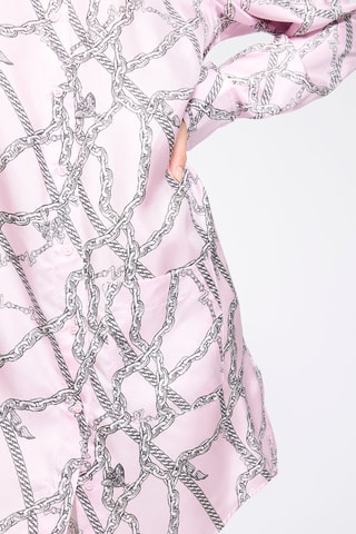 $Robe chemise en soie - Rose