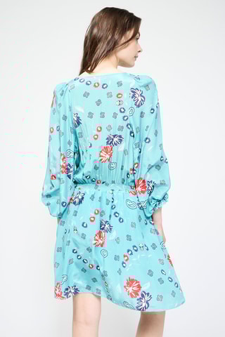 $Robe patineuse en soie - Turquoise