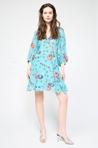 $Robe patineuse en soie - Turquoise