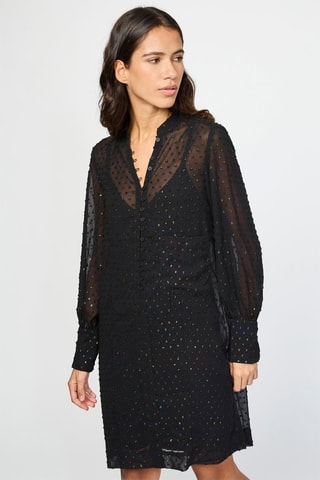 $Robe droite en cachemire - Noir