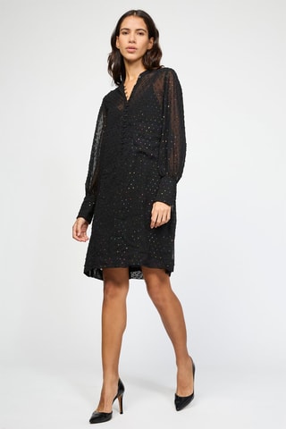 $Robe droite en cachemire - Noir