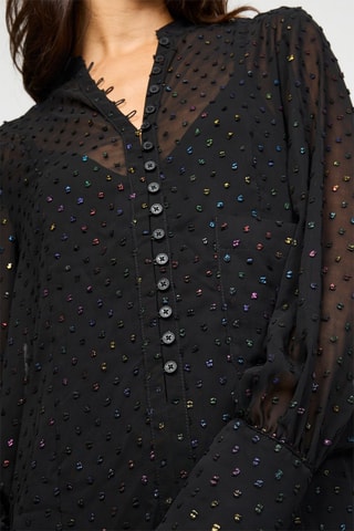 $Robe droite en cachemire - Noir