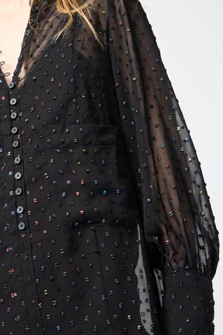 $Robe droite en cachemire - Noir