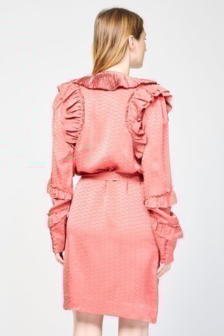 $Robe portefeuille en soie - Rose