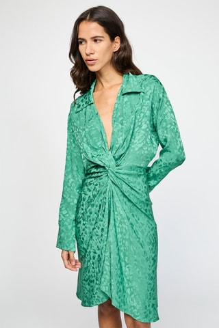 $Robe portefeuille en soie - Vert