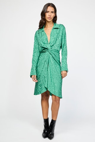 $Robe portefeuille en soie - Vert