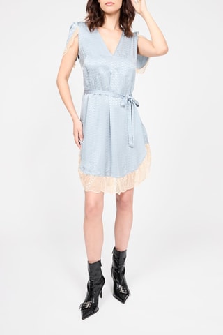 $Robe droite en soie - Ciel