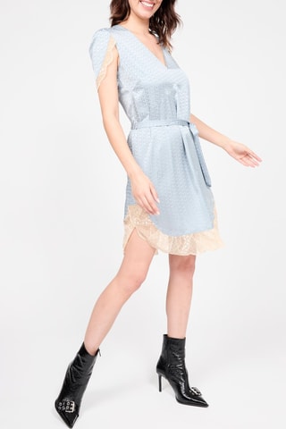 $Robe droite en soie - Ciel