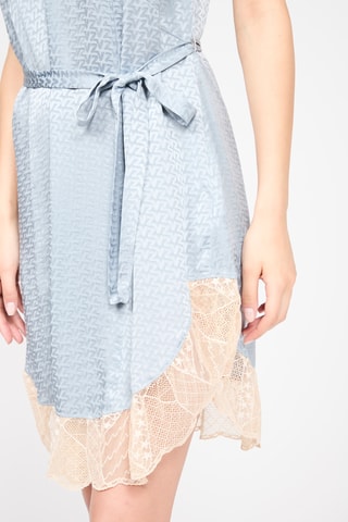 $Robe droite en soie - Ciel