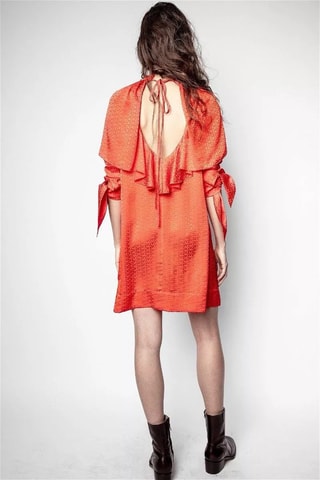 $Robe patineuse en soie - Rouge