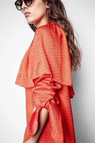$Robe patineuse en soie - Rouge