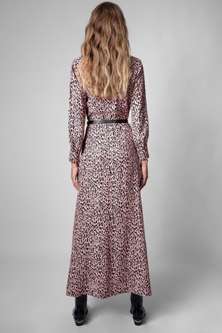 $Robe longue en soie - Rose