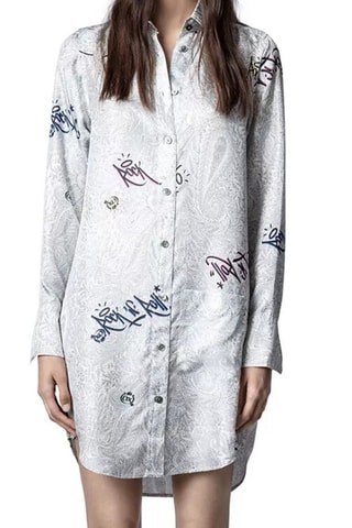 $Robe chemise en soie - Anthracite
