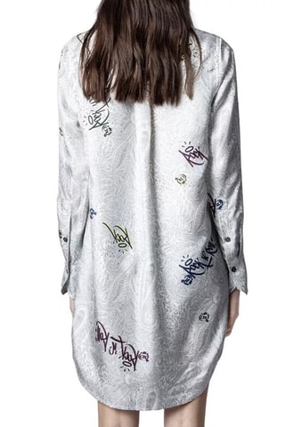 $Robe chemise en soie - Anthracite