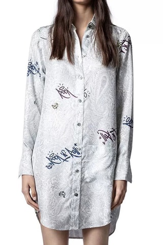 $Robe chemise en soie - Anthracite