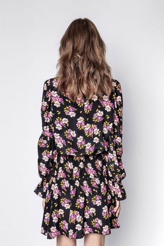 $Robe en soie - Noir