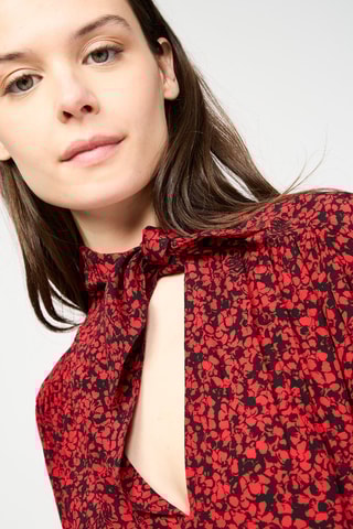 $Blouse - Rouge et noir