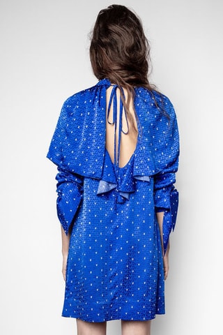 $Robe en soie - Bleu