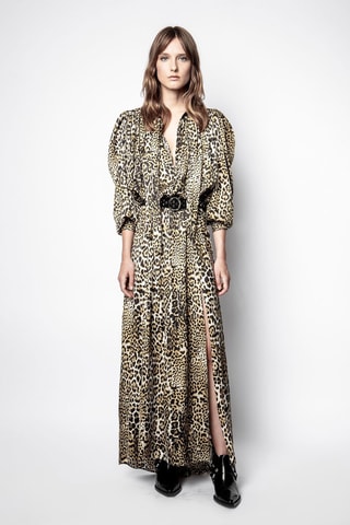 $Robe longue - Noir et beige