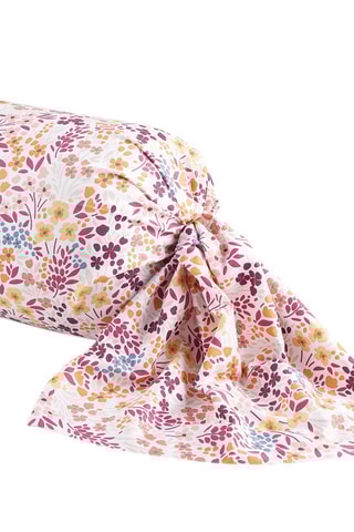 $Taie de traversin en satin de coton 200 fils/cm² Fleurs des Champs - Bordeaux