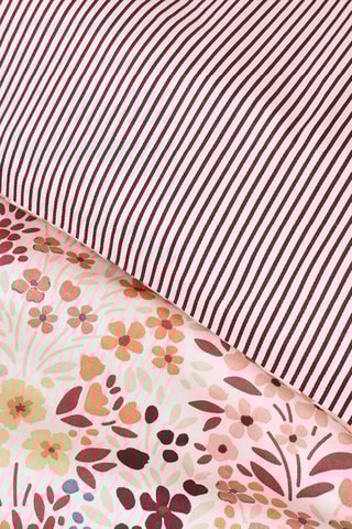 $Taie de traversin en satin de coton 200 fils/cm² Fleurs des Champs - Bordeaux
