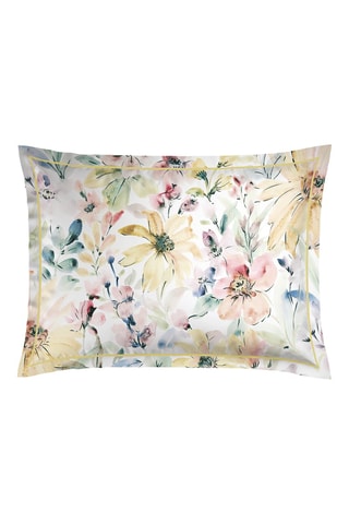 $2 taies d'oreiller en satin de coton 80 fils/cm² Douceur florale - Jaune