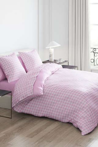 $2 taies d'oreiller en satin de coton 200 fils/cm² Les Carreaux d'Eléna - Rose