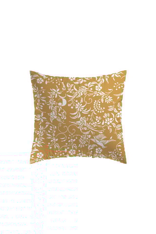 $2 taies d'oreiller en satin de coton Birds - Jaune et blanc