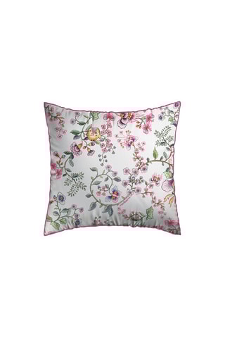 $2 taies d'oreiller en satin de coton 200 fils/cm² Jardin Secret - Blanc et rose pâle