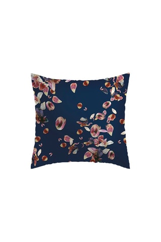 $Taie d'oreiller en satin de coton Aurore - Rose et bleu marine