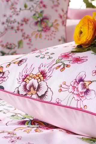 $Parure de couette en satin de coton 200 fils/cm² Jardin Secret - Rose blush