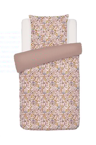 $Parure de couette en satin de coton 80 fils/cm² Fleurs des Champs - Bordeaux