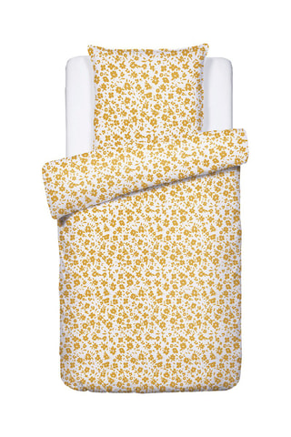 $Parure de couette en satin de coton 200 fils/cm² Eglantine - Jaune