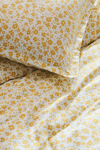 $Parure de couette en satin de coton 200 fils/cm² Eglantine - Jaune
