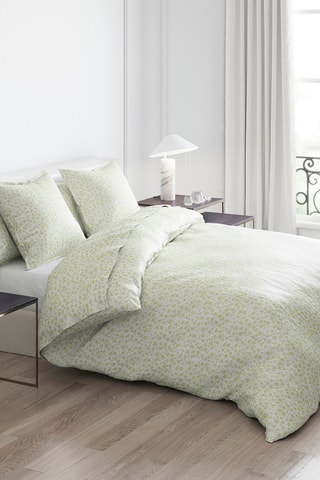 $Parure de couette en satin de coton 200 fils/cm² Eglantine - Citron