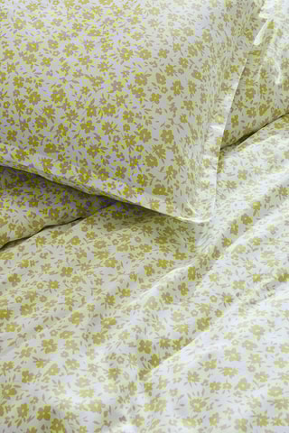 $Parure de couette en satin de coton 200 fils/cm² Eglantine - Citron