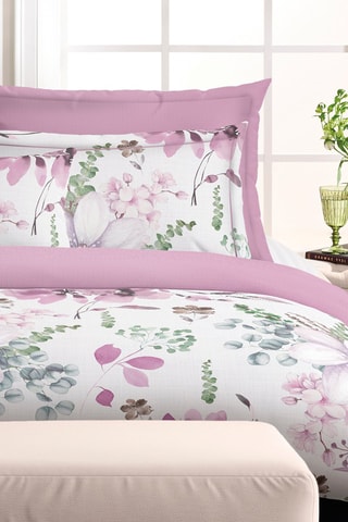 $Parure de couette en satin de coton 80 fils/cm² Dahlia - Violet